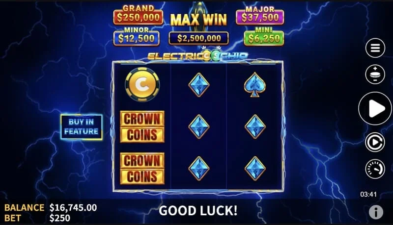 Electric Chip - Buy Feature მენიუ 75x და 200x ფსონის ოფციებით